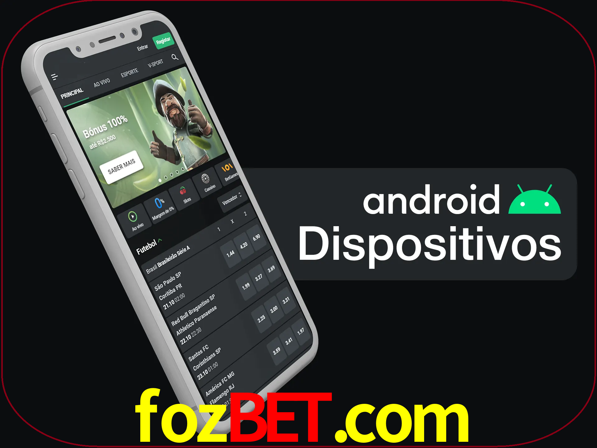 O aplicativo suporta a maioria de todos os dispositivos Android.