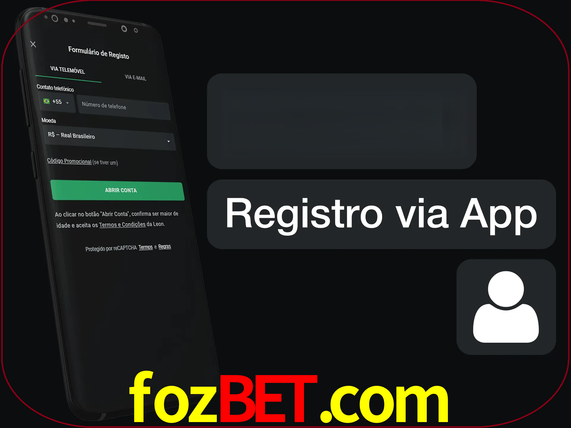 Registre-se com duas etapas usando o aplicativo.