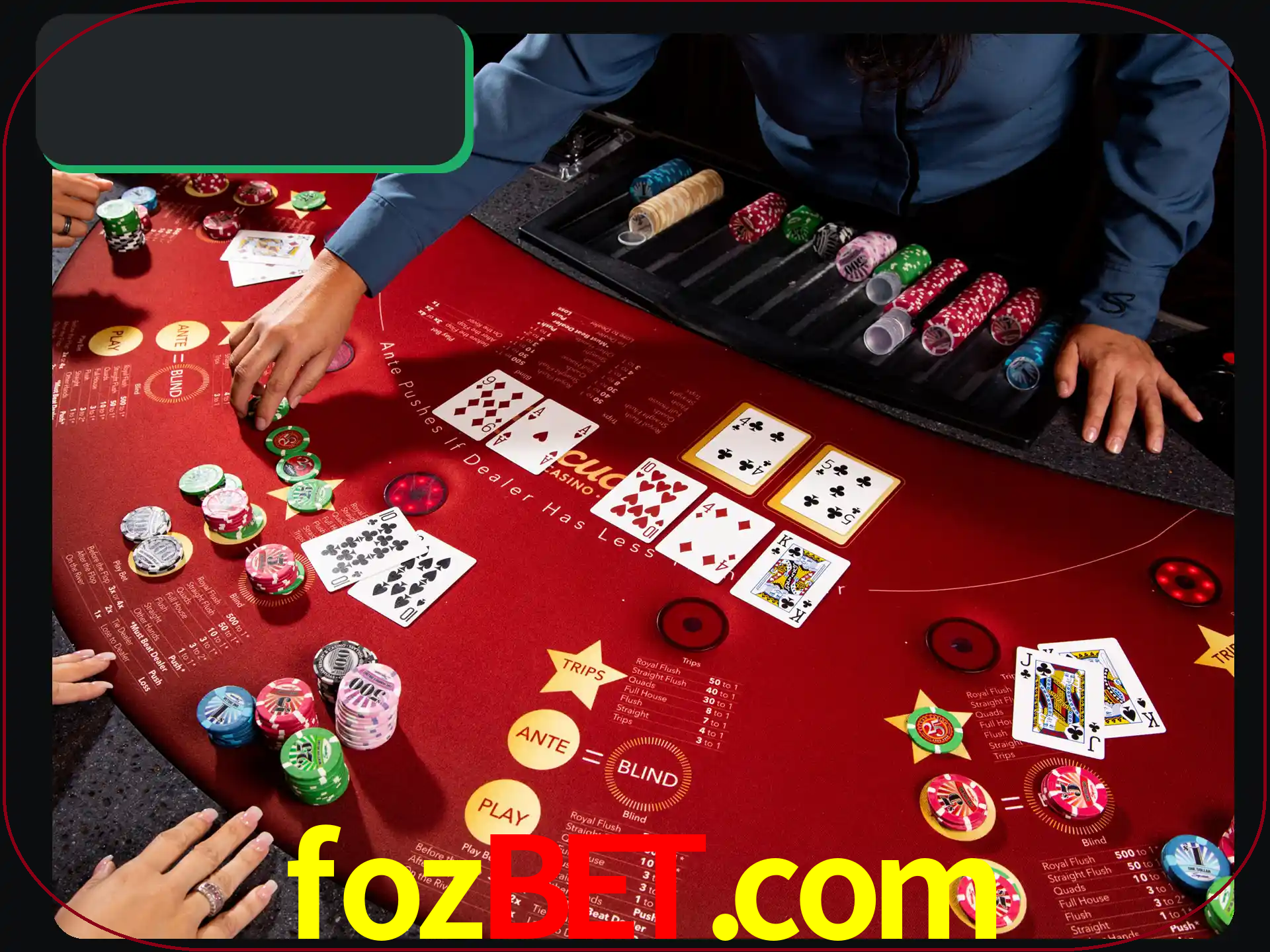 Jogue pôquer com pessoas reais em uma mesa.