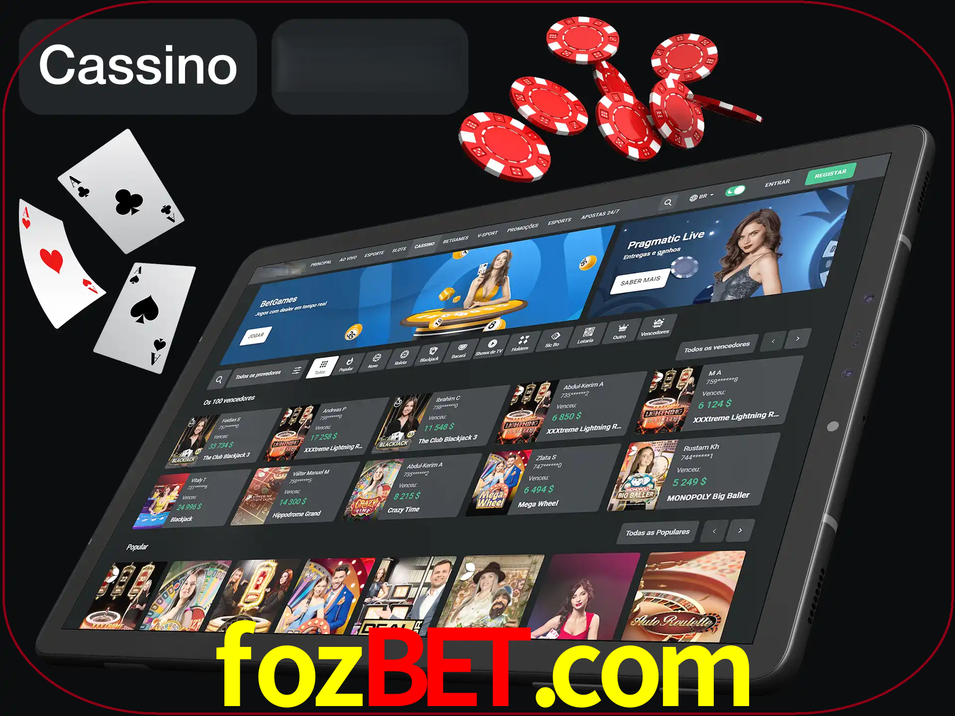 Jogue vários jogos de cassino em nosso cassino.